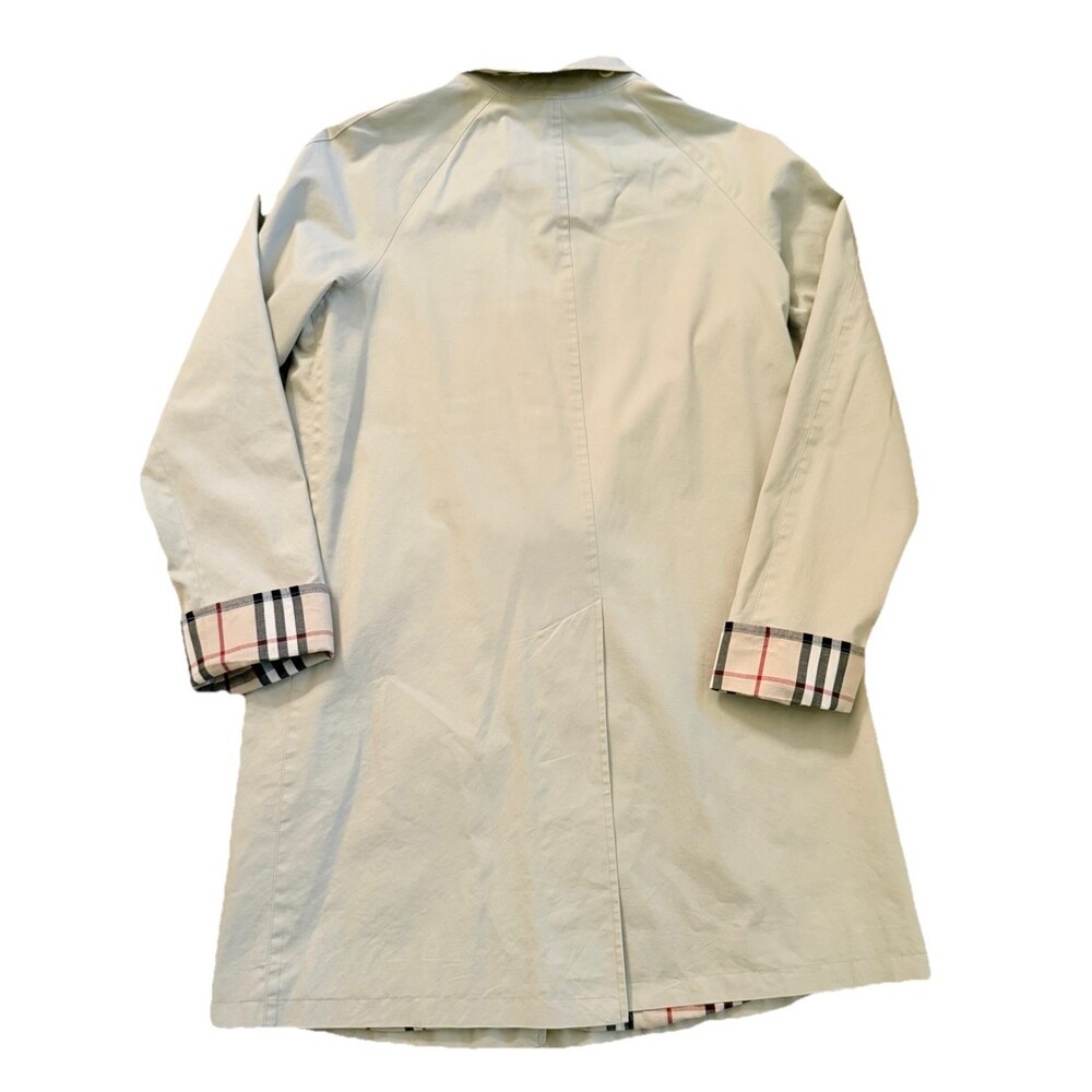 Burberry London Trench Coat Womens Beige Nova Check Removable Hood Small - Picture 3 of 10